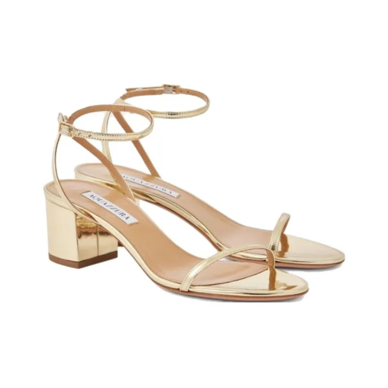 AQUAZZURA Olie Strap Sandals 5cm Women's Gold-3