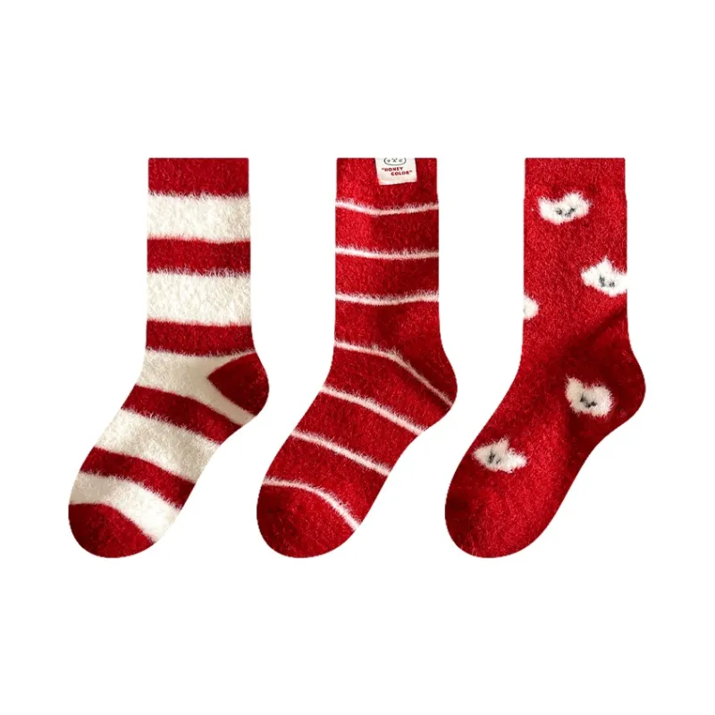 Montagut Mid Calf Socks Women's 4 Pack Red-12