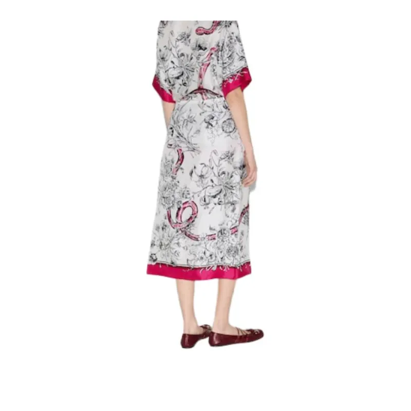 GUCCI SS25 Casual Long Skirt Women's Fuchsia-3