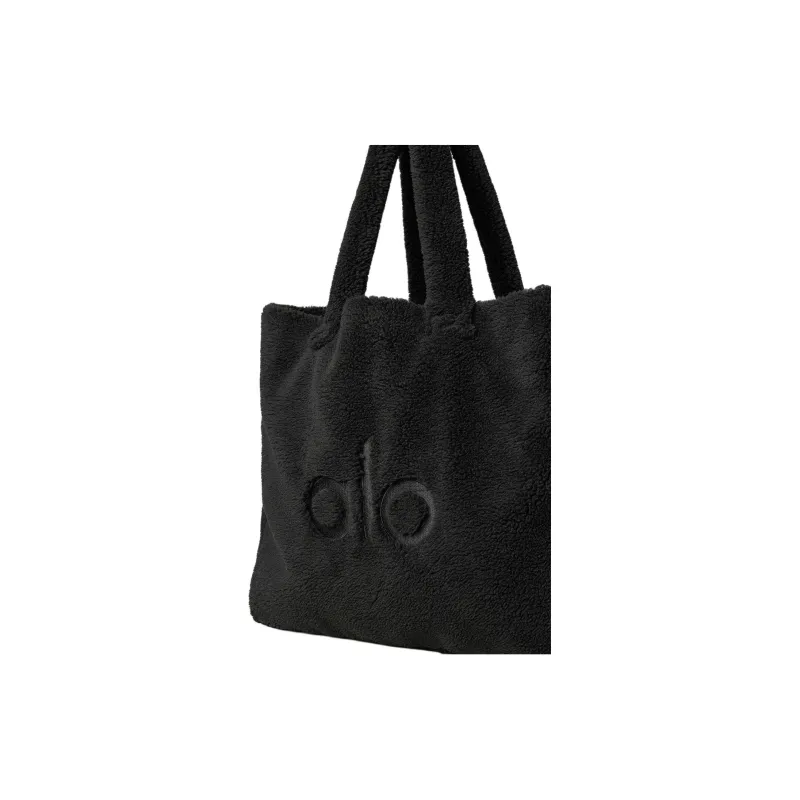 Alo Yoga Faux Fur Tote Bag, Shopping Bag, Handbag Unisex Black-2