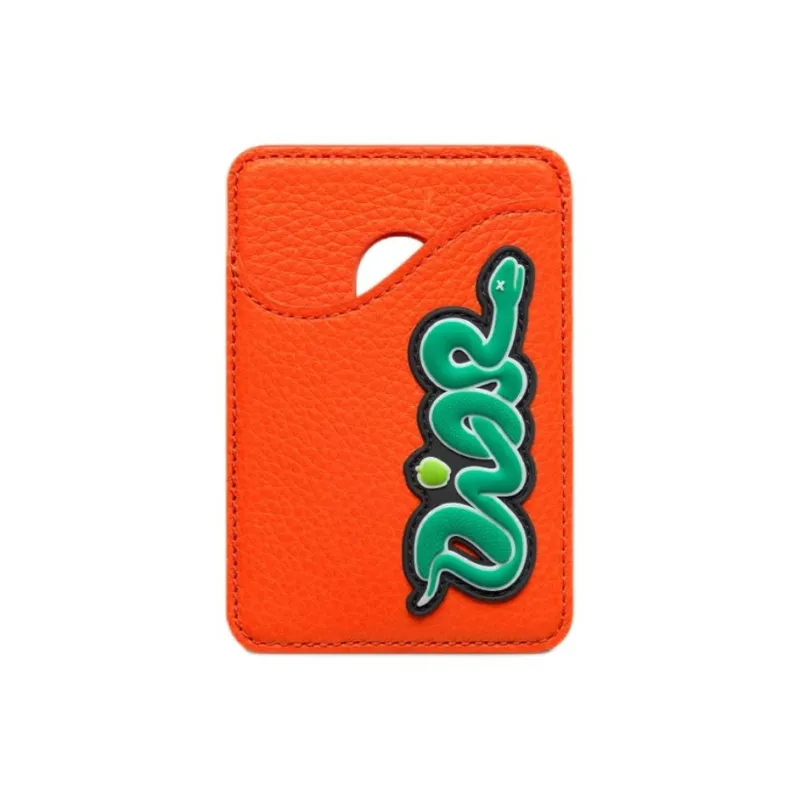 DIOR KAWS Collaboration Cow Leather Card Holder Women's Vermilion-0