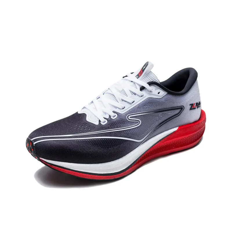 Erke Cushioning Rebound Low-Top Qi Technology Casual Running Shoes Men's Black White Red-2