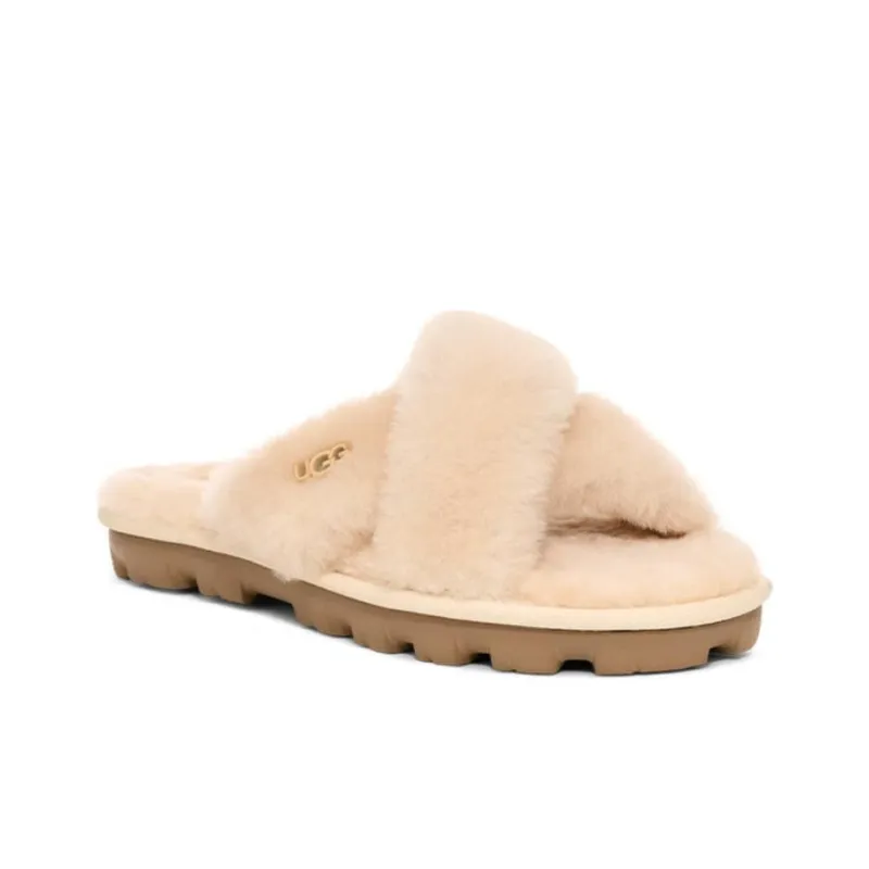 UGG Slip Resistant Abrasion Resistant Slide Slippers Women's Beige-3