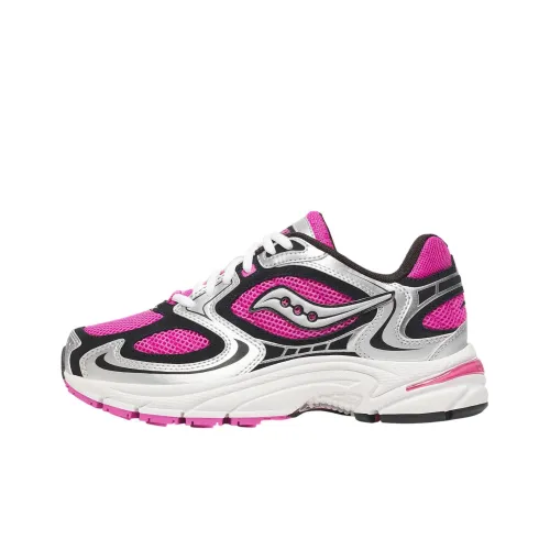 Saucony Anti Slip Wear Resistant Low Top Casual Running Shoes Unisex Pink Silver