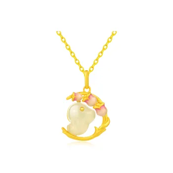 OWNCOOL Necklaces Pale Greenish White Jade Women's