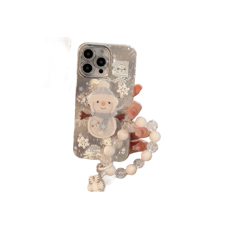 QIZHENG ABS+PC Material Snowflake One Piece Phone Case Compatible With Apple 16 Pro Max/15/14/13/12/11-1