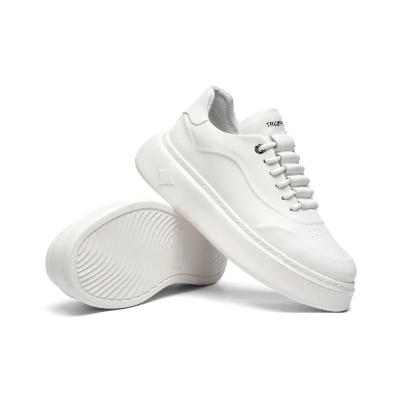 TRUMPPIPE Small White Shoes Height Increasing Low Top Stylish Skateboarding Shoes Men's-3