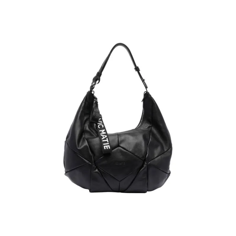 Vic Matie Calfskin Shoulder Bag Women's Black-0