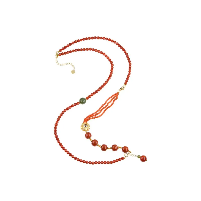Linguanying Southern Red Agate Fine Jade Necklaces Women's-0