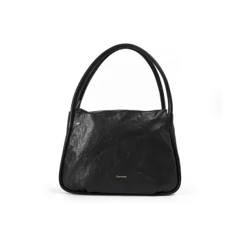 AQUASCUTUM Cow Leather One Shoulder Commute Handbag Tubas Women's Black