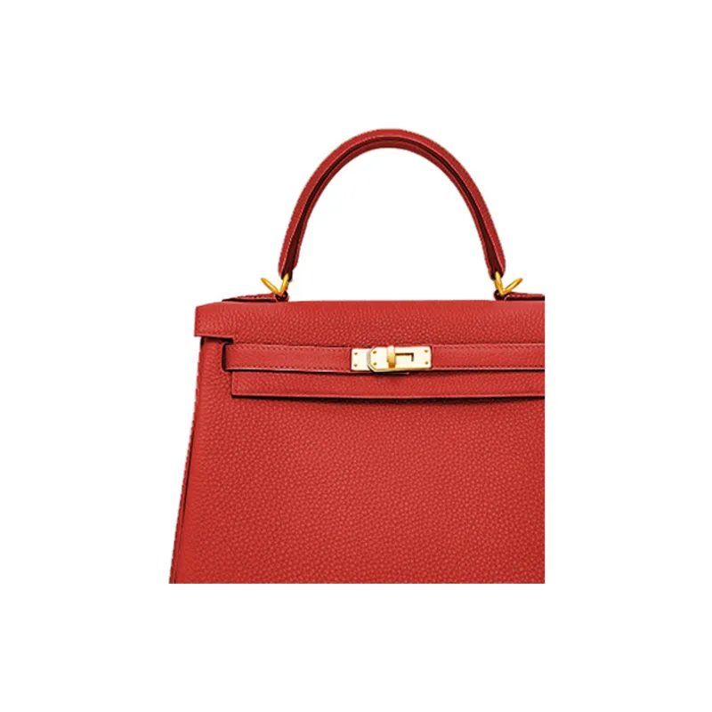 HERMES Kelly Togo Calfskin Kelly Bag Handbags Women's National Flag Red-4