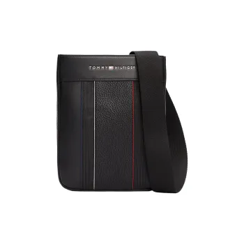 Tommy Hilfiger Leather Messenger Bag Shoulder Bag Crossbody Bag Small Size Men's Black