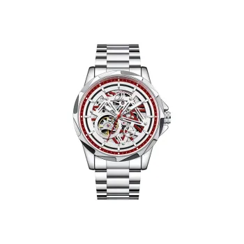 Lushika Speedster Collection Mechanical Movement Stainless Steel Watchband Watch Men's Watches Red Watch Dial