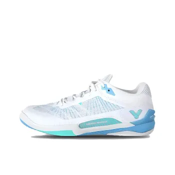 VICTOR Cushioning Wear Resistant Low Top Badminton Shoes Unisex White Blue