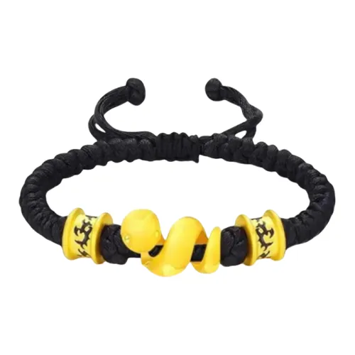 KLFOOK JINLIUFU Tattooed Snake Bracelet Zodiac Year Good Luck Solid Gold 999 Priced In Gram Gold Bracelet Unisex