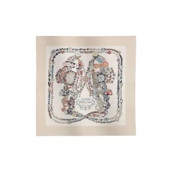 HERMES Silk Mulberry Silk Silk Scarves Unisex White