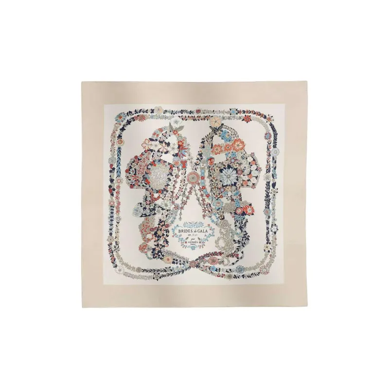 HERMES Silk Mulberry Silk Silk Scarves Unisex White-0