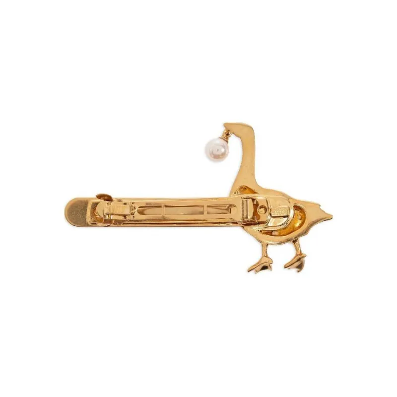 MOSCHINO Logo Engraved Goose Hair Clip-1