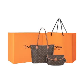TUCANO PVC Tote Bag Shopping Bag Mother Bag Shoulder Bag Women's Brown