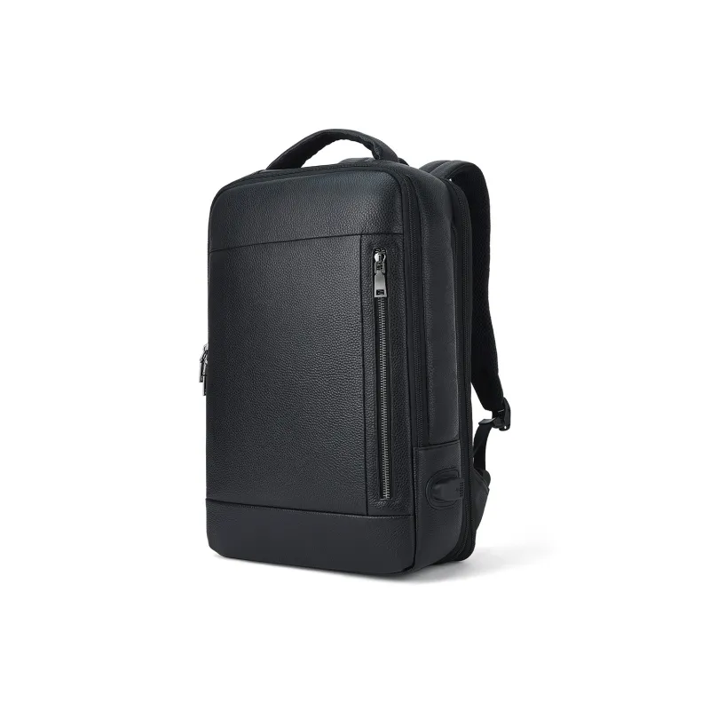 ROBERTA DI CAMERINO Cow Leather With Fabric Backpack Men's Black-4