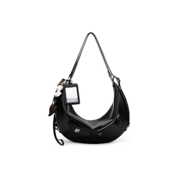 MCMIKO Cow Leather Shoulder Bag Unisex Honest Black