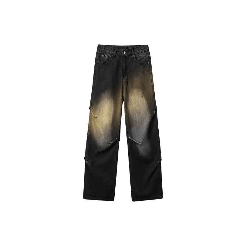 PAINT STAIN Jeans Unisex Dark Purple-46