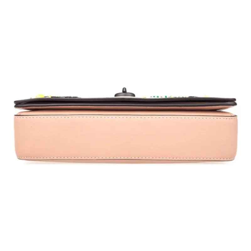 COACH Dinky Cow Leather Shoulder Bag Trumpets Women's Nude Pink-4