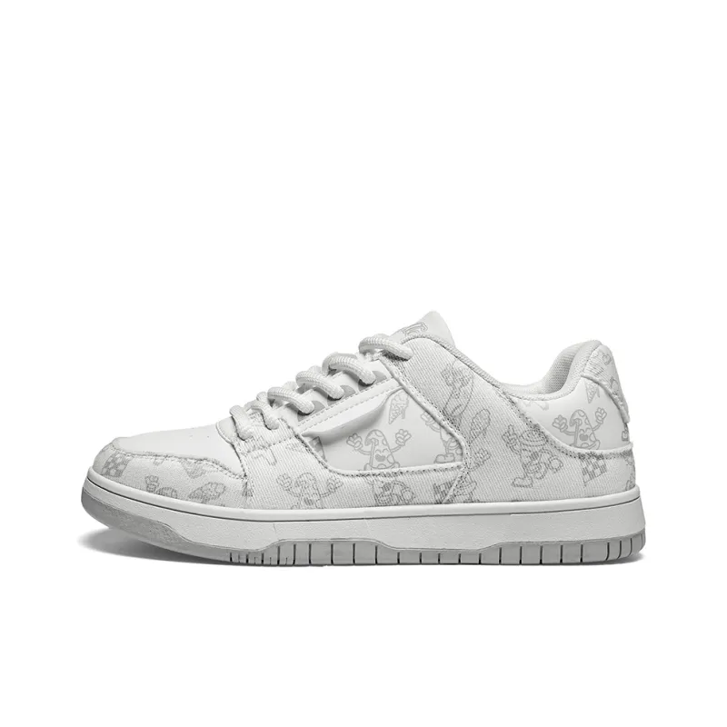 TCELLARS Cushioning, Abrasion Resistant, Height Increasing Low Top Skateboard Shoes Unisex Panda White-37