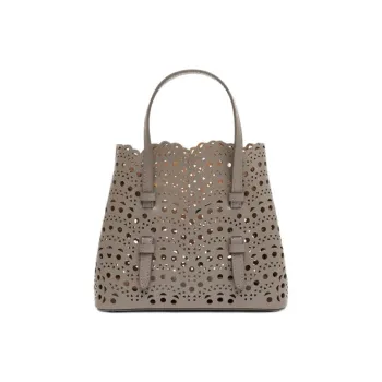 Alaia Calfskin Shoulder Bag, Crossbody Bag, Handbag Women's Taupe