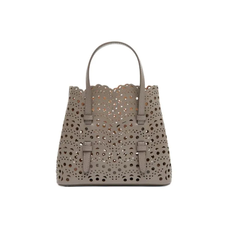 Alaia Calfskin Shoulder Bag, Crossbody Bag, Handbag Women's Taupe-0
