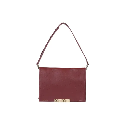 Victoria Beckham Cow Leather Shoulder Bag Tubas Women's Burgundy