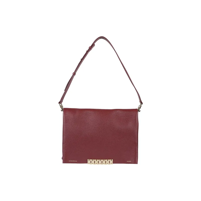 Victoria Beckham Cow Leather Shoulder Bag Tubas Women's Burgundy-0