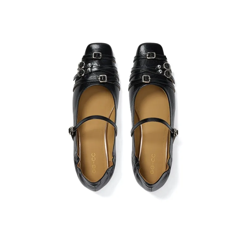 GG CC One Strap Mary Jane Shoes Ballet Unlined Shoes Women's-1