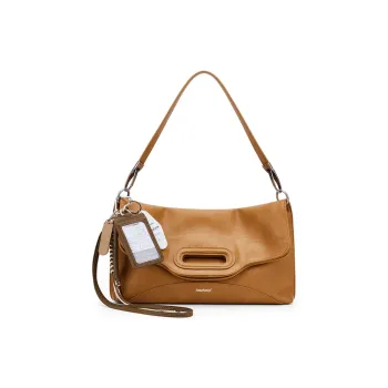 MCMIKO Cow Leather Patchwork With Artificial Leather Shoulder Bag Women's Yellow Skin Brown