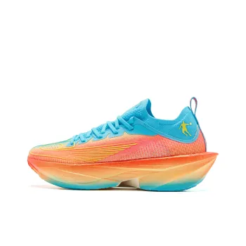 QIAODAN Feiying Plaid 2.0 Running Shoes Men Low Top Radiant Flame Red/Ice Blue