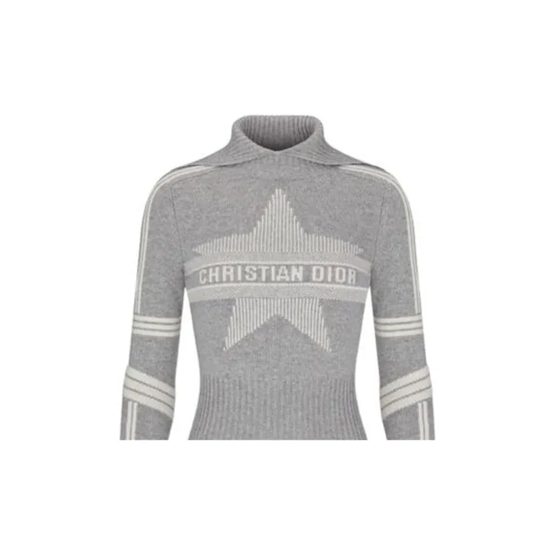 DIOR Quarterly New Products Cashmere Sweaters Women's Gray-3