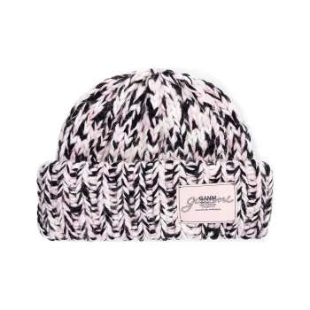 GANNI Crochet knit Wool Beanie