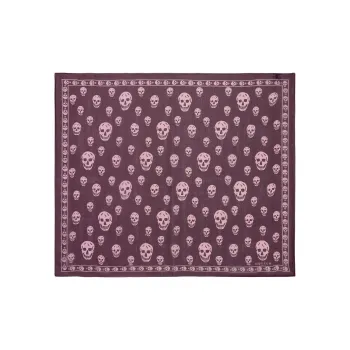 Alexander McQueen Skull Printed Frayed Edge Scarf