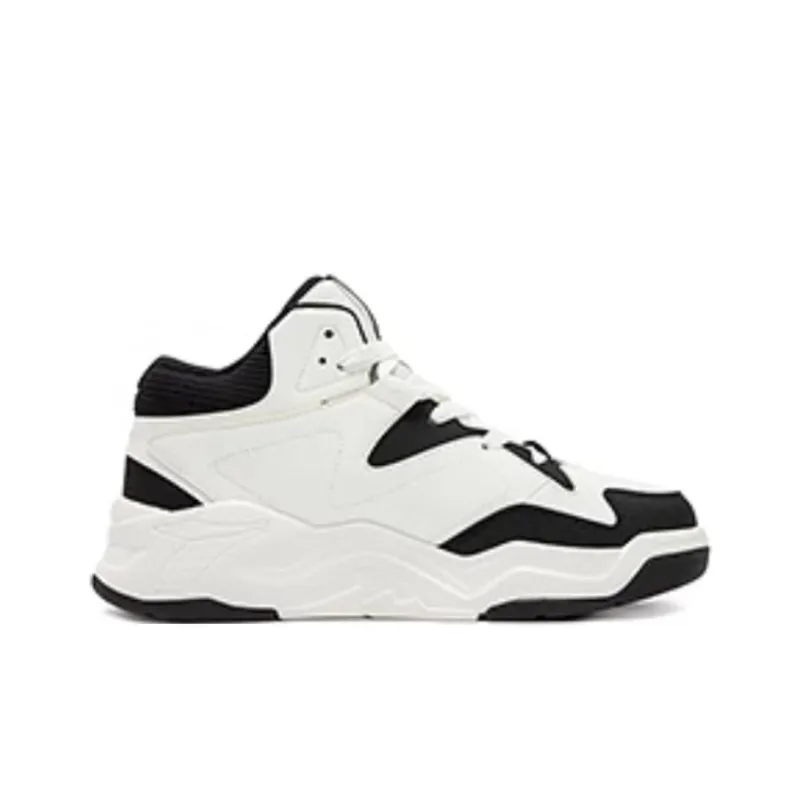 361° Warm Anti Slip And Wear Resistant High Top Skateboard Shoes Women's White Black-1