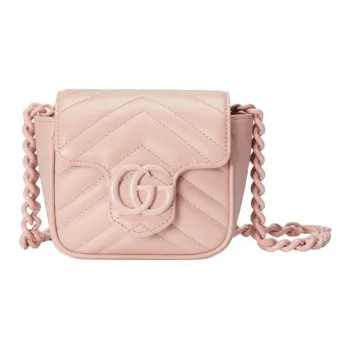 GUCCI GG Marmont Leather Fanny Pack Women's Light Pink