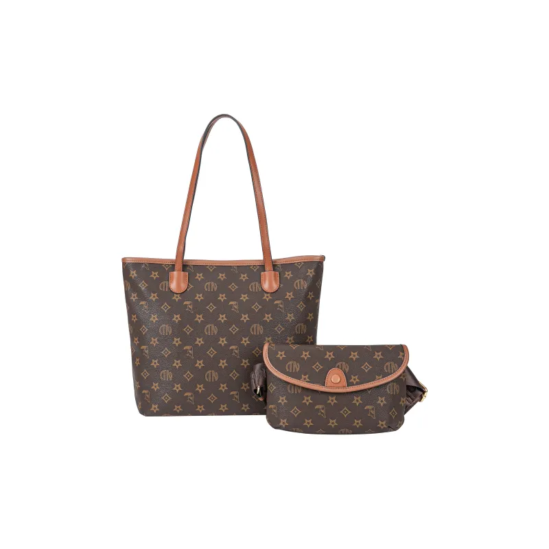 TUCANO PVC Tote Bag Shopping Bag Mother Bag Shoulder Bag Women's Brown-1
