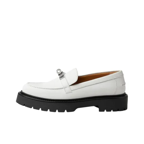 HERMES Icone Loafers Women's White