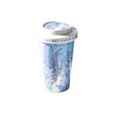 Blue and White Cat-Tall Lid Cup