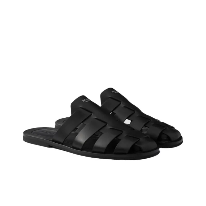 PRADA Wrap toe Slippers Men's Black-2