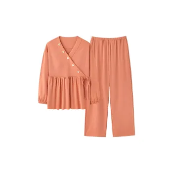XIAFENYAN Pajama Set Women's Orange