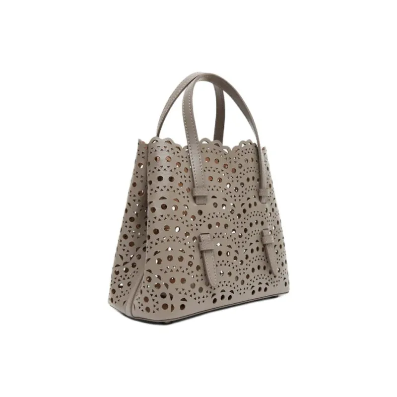 Alaia Calfskin Shoulder Bag, Crossbody Bag, Handbag Women's Taupe-1