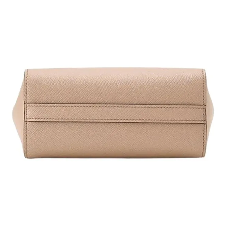 PRADA Saffiano Calfskin One Shoulder Handbags Small Size Women's Beige-3