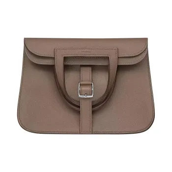 HERMES Halzan Swift Calfskin Shoulder Bag Crossbody Bag Mini Unisex Elephant Gray