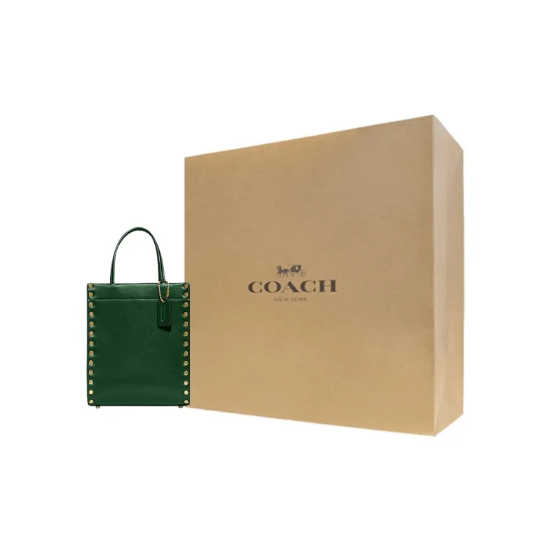 COACH Cashin Cow Leather Tote Bag Shopping Bag Handbag Shoulder Bag Crossbody Bag Mini Women's Green-8
