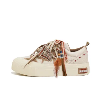 'TANGTAN1900' x KAALIXTO Anti Slip Wear Resistant Low Top Canvas Shoes Unisex Ecru